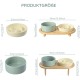 SPUNKYJUNKY Ceramic Dog Bowl Set Anti Sling Bowl with Bamboo Stand for Cats and Dogs (Beige) SPUNKYJUNKY Ceramic Dog Bowl Set Anti Sling Bowl with Bamboo Stand for Cats and Dogs (Beige)