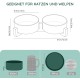 SPUNKYJUNKY Ceramic Double Dog Feeding Bowl with Bamboo Stand, for Cats and Dogs (400 ml, Black)