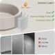 SPUNKYJUNKY Ceramic Double Dog Feeding Bowl with Bamboo Stand, for Cats and Dogs (400 ml, Black)