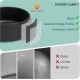 SPUNKYJUNKY Ceramic Double Dog Feeding Bowl with Bamboo Stand, for Cats and Dogs (400 ml, Black)