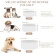 SPUNKYJUNKY Ceramic Double Dog Feeding Bowl with Bamboo Stand, for Cats and Dogs (400 ml, Black)