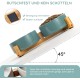 SPUNKYJUNKY Ceramic Double Dog Feeding Bowl with Bamboo Stand, for Cats and Dogs (400 ml, Black)