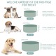 SPUNKYJUNKY Ceramic Double Dog Feeding Bowl with Bamboo Stand, for Cats and Dogs (400 ml, Grey 2) SPUNKYJUNKY Ceramic Double Dog Feeding Bowl with Bamboo Stand, for Cats and Dogs (400 ml, Grey 2)