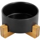 SPUNKYJUNKY Ceramic Double Dog Feeding Bowl with Bamboo Stand, for Cats and Dogs (400 ml, Grey 2) SPUNKYJUNKY Ceramic Double Dog Feeding Bowl with Bamboo Stand, for Cats and Dogs (400 ml, Grey 2)