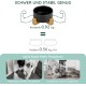 SPUNKYJUNKY Ceramic Double Dog Feeding Bowl with Bamboo Stand, for Cats and Dogs (400 ml, Grey 2) SPUNKYJUNKY Ceramic Double Dog Feeding Bowl with Bamboo Stand, for Cats and Dogs (400 ml, Grey 2)