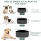 SPUNKYJUNKY Ceramic Double Dog Feeding Bowl with Bamboo Stand, for Cats and Dogs (400 ml, Grey 2) SPUNKYJUNKY Ceramic Double Dog Feeding Bowl with Bamboo Stand, for Cats and Dogs (400 ml, Grey 2)