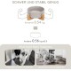 SPUNKYJUNKY Ceramic Double Dog Feeding Bowl with Bamboo Stand, for Cats and Dogs (400 ml, Grey 2) SPUNKYJUNKY Ceramic Double Dog Feeding Bowl with Bamboo Stand, for Cats and Dogs (400 ml, Grey 2)