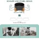 SPUNKYJUNKY Ceramic Double Dog Feeding Bowl with Bamboo Stand, for Cats and Dogs (400 ml, Grey 2) SPUNKYJUNKY Ceramic Double Dog Feeding Bowl with Bamboo Stand, for Cats and Dogs (400 ml, Grey 2)