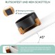 SPUNKYJUNKY Ceramic Double Dog Feeding Bowl with Bamboo Stand, for Cats and Dogs (400 ml, Grey 2) SPUNKYJUNKY Ceramic Double Dog Feeding Bowl with Bamboo Stand, for Cats and Dogs (400 ml, Grey 2)
