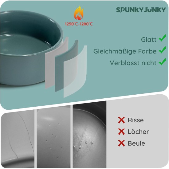 SPUNKYJUNKY Ceramic Double Dog Feeding Bowl with Bamboo Stand, for Cats and Dogs (400 ml, Grey 2) SPUNKYJUNKY Ceramic Double Dog Feeding Bowl with Bamboo Stand, for Cats and Dogs (400 ml, Grey 2)