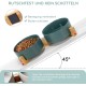 SPUNKYJUNKY Ceramic Double Dog Feeding Bowl with Bamboo Stand, for Cats and Dogs (400 ml, Grey 2) SPUNKYJUNKY Ceramic Double Dog Feeding Bowl with Bamboo Stand, for Cats and Dogs (400 ml, Grey 2)