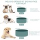 SPUNKYJUNKY Ceramic Double Dog Feeding Bowl with Bamboo Stand, for Cats and Dogs (400 ml, Grey 2) SPUNKYJUNKY Ceramic Double Dog Feeding Bowl with Bamboo Stand, for Cats and Dogs (400 ml, Grey 2)