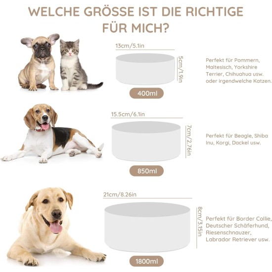 SPUNKYJUNKY Ceramic Double Dog Feeding Bowl with Bamboo Stand, for Cats and Dogs (400 ml, Grey 2) SPUNKYJUNKY Ceramic Double Dog Feeding Bowl with Bamboo Stand, for Cats and Dogs (400 ml, Grey 2)