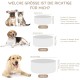 SPUNKYJUNKY Ceramic Double Dog Feeding Bowl with Bamboo Stand, for Cats and Dogs (400 ml, Grey 2) SPUNKYJUNKY Ceramic Double Dog Feeding Bowl with Bamboo Stand, for Cats and Dogs (400 ml, Grey 2)