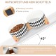 SPUNKYJUNKY Ceramic Double Dog Feeding Bowl with Bamboo Stand, for Cats and Dogs (400 ml, Grey 2) SPUNKYJUNKY Ceramic Double Dog Feeding Bowl with Bamboo Stand, for Cats and Dogs (400 ml, Grey 2)