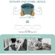 SPUNKYJUNKY Ceramic Double Dog Feeding Bowl with Bamboo Stand, for Cats and Dogs (400 ml, Grey 2) SPUNKYJUNKY Ceramic Double Dog Feeding Bowl with Bamboo Stand, for Cats and Dogs (400 ml, Grey 2)