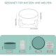 SPUNKYJUNKY Ceramic Double Dog Feeding Bowl with Bamboo Stand, for Cats and Dogs (400 ml, Grey 2) SPUNKYJUNKY Ceramic Double Dog Feeding Bowl with Bamboo Stand, for Cats and Dogs (400 ml, Grey 2)