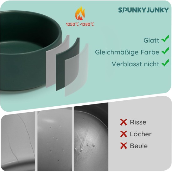 SPUNKYJUNKY Ceramic Double Dog Feeding Bowl with Bamboo Stand, for Cats and Dogs (400 ml, Grey 2) SPUNKYJUNKY Ceramic Double Dog Feeding Bowl with Bamboo Stand, for Cats and Dogs (400 ml, Grey 2)