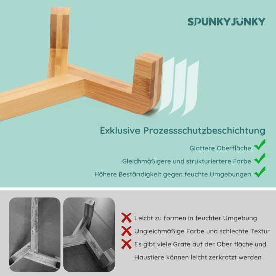 SPUNKYJUNKY Ceramic Double Dog Feeding Bowl with Bamboo Stand, for Cats and Dogs (400 ml, Grey 2) SPUNKYJUNKY Ceramic Double Dog Feeding Bowl with Bamboo Stand, for Cats and Dogs (400 ml, Grey 2)