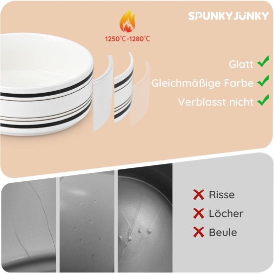 SPUNKYJUNKY Ceramic Double Dog Feeding Bowl with Bamboo Stand, for Cats and Dogs (400 ml, Grey 2) SPUNKYJUNKY Ceramic Double Dog Feeding Bowl with Bamboo Stand, for Cats and Dogs (400 ml, Grey 2)