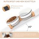 SPUNKYJUNKY Ceramic Double Dog Feeding Bowl with Bamboo Stand, for Cats and Dogs (400 ml, Grey 2) SPUNKYJUNKY Ceramic Double Dog Feeding Bowl with Bamboo Stand, for Cats and Dogs (400 ml, Grey 2)