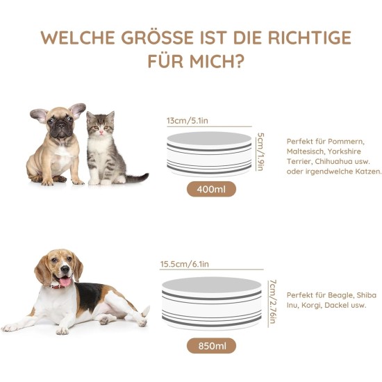 SPUNKYJUNKY Ceramic Double Dog Feeding Bowl with Bamboo Stand, for Cats and Dogs (400 ml, Grey 2) SPUNKYJUNKY Ceramic Double Dog Feeding Bowl with Bamboo Stand, for Cats and Dogs (400 ml, Grey 2)