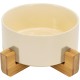 SPUNKYJUNKY Ceramic Double Dog Feeding Bowl with Bamboo Stand, for Cats and Dogs (400 ml, Grey 2) SPUNKYJUNKY Ceramic Double Dog Feeding Bowl with Bamboo Stand, for Cats and Dogs (400 ml, Grey 2)