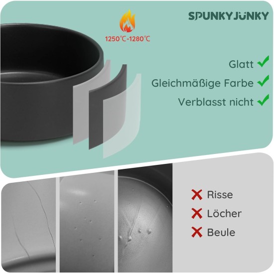 SPUNKYJUNKY Ceramic Double Dog Feeding Bowl with Bamboo Stand, for Cats and Dogs (400 ml, Grey 2) SPUNKYJUNKY Ceramic Double Dog Feeding Bowl with Bamboo Stand, for Cats and Dogs (400 ml, Grey 2)