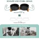 SPUNKYJUNKY Ceramic Double Dog Feeding Bowl with Bamboo Stand, for Cats and Dogs (400 ml, Grey 2) SPUNKYJUNKY Ceramic Double Dog Feeding Bowl with Bamboo Stand, for Cats and Dogs (400 ml, Grey 2)