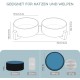 SPUNKYJUNKY Ceramic Double Dog Feeding Bowl with Bamboo Stand, for Cats and Dogs (400 ml, Grey 2) SPUNKYJUNKY Ceramic Double Dog Feeding Bowl with Bamboo Stand, for Cats and Dogs (400 ml, Grey 2)