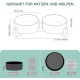 SPUNKYJUNKY Ceramic Double Dog Feeding Bowl with Bamboo Stand, for Cats and Dogs (400 ml, Grey 2) SPUNKYJUNKY Ceramic Double Dog Feeding Bowl with Bamboo Stand, for Cats and Dogs (400 ml, Grey 2)