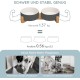 SPUNKYJUNKY Ceramic Double Dog Feeding Bowl with Bamboo Stand, for Cats and Dogs (400 ml, Grey 2) SPUNKYJUNKY Ceramic Double Dog Feeding Bowl with Bamboo Stand, for Cats and Dogs (400 ml, Grey 2)