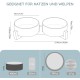 SPUNKYJUNKY Ceramic Double Dog Feeding Bowl with Bamboo Stand, for Cats and Dogs (400 ml, Grey 2) SPUNKYJUNKY Ceramic Double Dog Feeding Bowl with Bamboo Stand, for Cats and Dogs (400 ml, Grey 2)