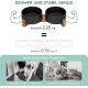 SPUNKYJUNKY Ceramic Double Dog Feeding Bowl with Bamboo Stand, for Cats and Dogs (400 ml, Grey 2) SPUNKYJUNKY Ceramic Double Dog Feeding Bowl with Bamboo Stand, for Cats and Dogs (400 ml, Grey 2)