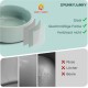 SPUNKYJUNKY Ceramic Double Dog Feeding Bowl with Bamboo Stand, for Cats and Dogs (400 ml, Grey 2) SPUNKYJUNKY Ceramic Double Dog Feeding Bowl with Bamboo Stand, for Cats and Dogs (400 ml, Grey 2)