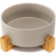SPUNKYJUNKY Ceramic Double Dog Feeding Bowl with Bamboo Stand, for Cats and Dogs (400 ml, Grey 2) SPUNKYJUNKY Ceramic Double Dog Feeding Bowl with Bamboo Stand, for Cats and Dogs (400 ml, Grey 2)