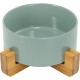 SPUNKYJUNKY Ceramic Double Dog Feeding Bowl with Bamboo Stand, for Cats and Dogs (400 ml, Grey 2) SPUNKYJUNKY Ceramic Double Dog Feeding Bowl with Bamboo Stand, for Cats and Dogs (400 ml, Grey 2)