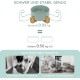 SPUNKYJUNKY Ceramic Double Dog Feeding Bowl with Bamboo Stand, for Cats and Dogs (400 ml, Grey 2) SPUNKYJUNKY Ceramic Double Dog Feeding Bowl with Bamboo Stand, for Cats and Dogs (400 ml, Grey 2)