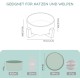 SPUNKYJUNKY Ceramic Double Dog Feeding Bowl with Bamboo Stand, for Cats and Dogs (400 ml, Grey 2) SPUNKYJUNKY Ceramic Double Dog Feeding Bowl with Bamboo Stand, for Cats and Dogs (400 ml, Grey 2)