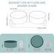 SPUNKYJUNKY Ceramic Double Dog Feeding Bowl with Bamboo Stand, for Cats and Dogs (400 ml, Grey 2) SPUNKYJUNKY Ceramic Double Dog Feeding Bowl with Bamboo Stand, for Cats and Dogs (400 ml, Grey 2)