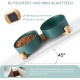 SPUNKYJUNKY Ceramic Double Dog Feeding Bowl with Bamboo Stand, for Cats and Dogs (400 ml, Grey 2) SPUNKYJUNKY Ceramic Double Dog Feeding Bowl with Bamboo Stand, for Cats and Dogs (400 ml, Grey 2)