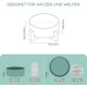 SPUNKYJUNKY Ceramic Double Dog Feeding Bowl with Bamboo Stand, for Cats and Dogs (400 ml, Grey 2) SPUNKYJUNKY Ceramic Double Dog Feeding Bowl with Bamboo Stand, for Cats and Dogs (400 ml, Grey 2)