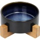 SPUNKYJUNKY Ceramic Double Dog Feeding Bowl with Bamboo Stand, for Cats and Dogs (400 ml, Grey 2) SPUNKYJUNKY Ceramic Double Dog Feeding Bowl with Bamboo Stand, for Cats and Dogs (400 ml, Grey 2)