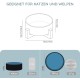 SPUNKYJUNKY Ceramic Double Dog Feeding Bowl with Bamboo Stand, for Cats and Dogs (400 ml, Grey 2) SPUNKYJUNKY Ceramic Double Dog Feeding Bowl with Bamboo Stand, for Cats and Dogs (400 ml, Grey 2)