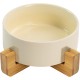 SPUNKYJUNKY Ceramic Double Dog Feeding Bowl with Bamboo Stand, for Cats and Dogs (400 ml, Grey 2) SPUNKYJUNKY Ceramic Double Dog Feeding Bowl with Bamboo Stand, for Cats and Dogs (400 ml, Grey 2)