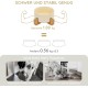 SPUNKYJUNKY Ceramic Double Dog Feeding Bowl with Bamboo Stand, for Cats and Dogs (400 ml, Grey 2) SPUNKYJUNKY Ceramic Double Dog Feeding Bowl with Bamboo Stand, for Cats and Dogs (400 ml, Grey 2)