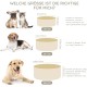 SPUNKYJUNKY Ceramic Double Dog Feeding Bowl with Bamboo Stand, for Cats and Dogs (400 ml, Grey 2) SPUNKYJUNKY Ceramic Double Dog Feeding Bowl with Bamboo Stand, for Cats and Dogs (400 ml, Grey 2)