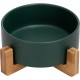 SPUNKYJUNKY Ceramic Double Dog Feeding Bowl with Bamboo Stand, for Cats and Dogs (400 ml, Grey 2) SPUNKYJUNKY Ceramic Double Dog Feeding Bowl with Bamboo Stand, for Cats and Dogs (400 ml, Grey 2)