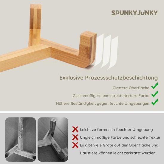 SPUNKYJUNKY Ceramic Double Dog Feeding Bowl with Bamboo Stand, for Cats and Dogs (400 ml, Grey 2) SPUNKYJUNKY Ceramic Double Dog Feeding Bowl with Bamboo Stand, for Cats and Dogs (400 ml, Grey 2)