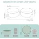 SPUNKYJUNKY Ceramic Double Dog Feeding Bowl with Bamboo Stand, for Cats and Dogs (400 ml, Grey 2) SPUNKYJUNKY Ceramic Double Dog Feeding Bowl with Bamboo Stand, for Cats and Dogs (400 ml, Grey 2)